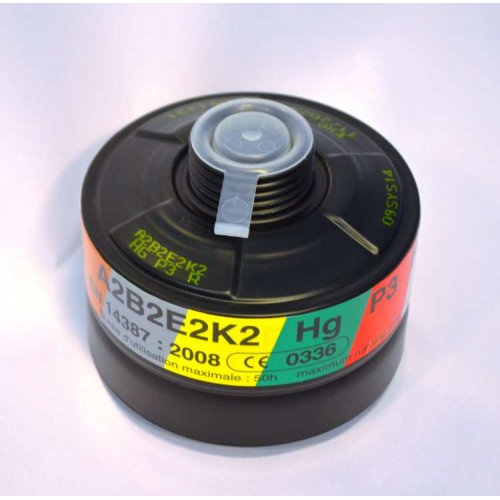 Masque de protection NRBC FRGM48 + Cartouches filtrantes A2B2E2K2P3 NBC / A2B2E2K2HgP3 