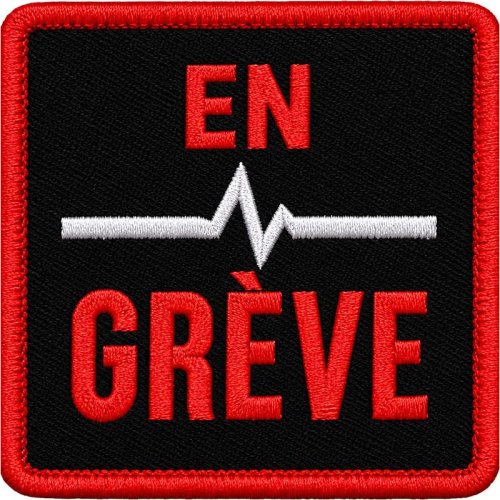 Écusson brodé En Grève - 5x5 cm avec Velcro