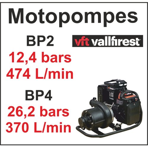 MOTOPOMPES  FEUX DE FORËT VALLFIREST BP2 & BP4
