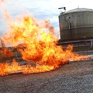 Intervention sur feux de gaz naturel liquéfié