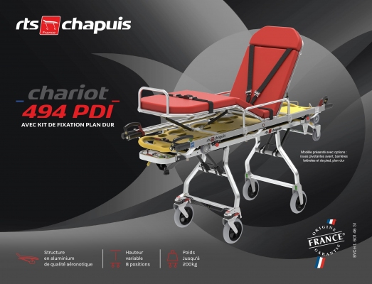Chariot 494 PDI, le chariot de secours compact et léger.