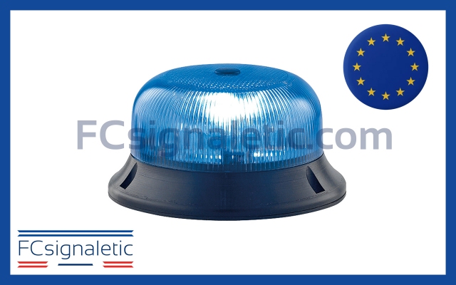 FCSIGNALETIC : Déstockage Gyrophare à LED bleu embase ISO rotatif