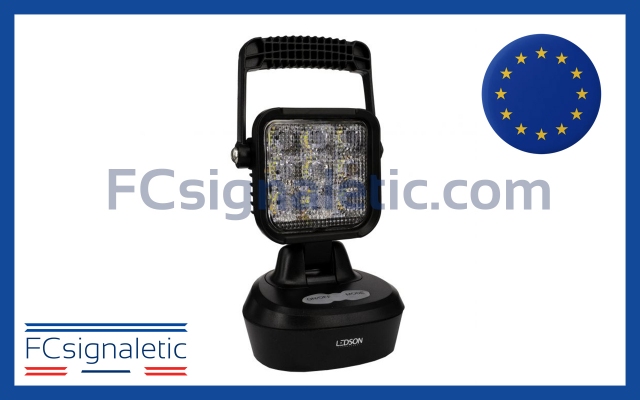 FCSIGNALETIC : Déstockage Gyrophare à LED bleu embase ISO rotatif