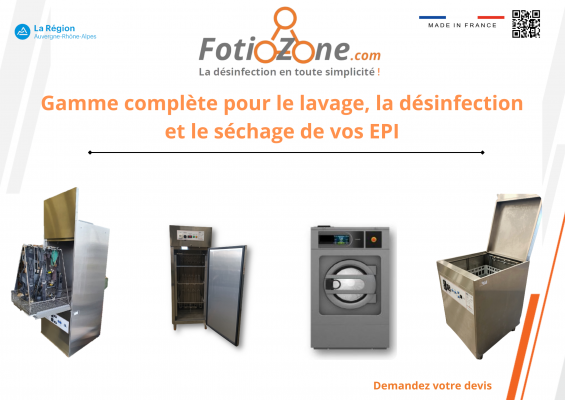 Retrouvez chez Fotiozone des solutions professionnelles pour laver, désinfecter et sécher efficacement tous vos équipements de protection individuelle