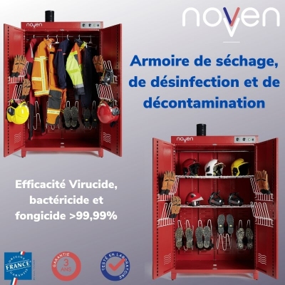 Solution innovante de séchage, de désinfection et de décontamination des équipements et tenues des pompiers