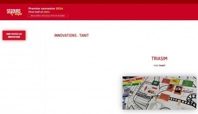 TANIT participe aux Trophées de l'innovation 2023 SECOURS EXPO avec TRIASIM NRBC