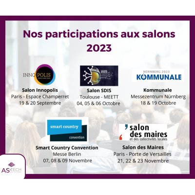 Retrouvez-nous lors des salons à la rentrée